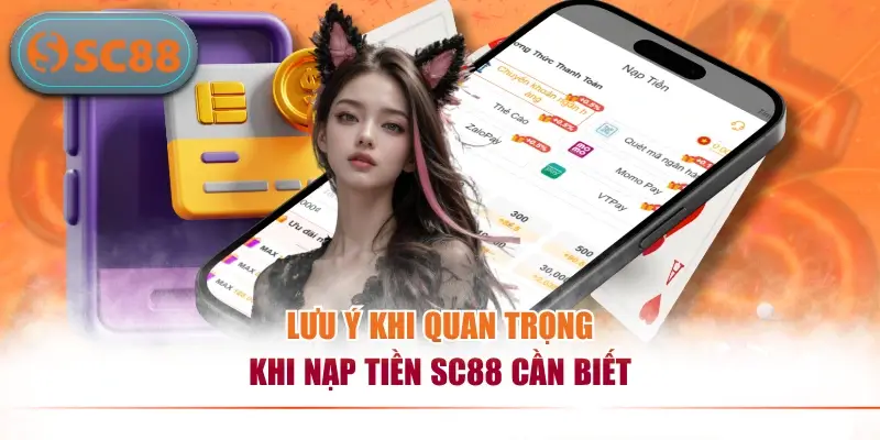 Lưu ý khi quan trọng khi nạp tiền SC88 cần biết